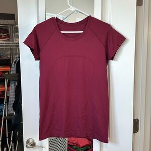 Dark Pink Hip Length Short Sleeve Swiftly